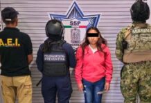 Detienen a presunta extorsionadora en colonia Villa Guadalupe