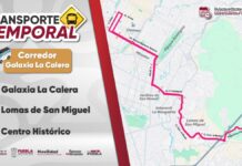 Amplían corredor temporal de transporte público “Galaxia La Calera–Centro”