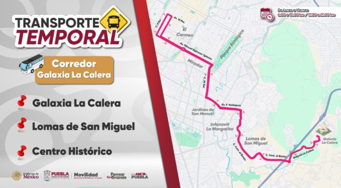 Amplían corredor temporal de transporte público “Galaxia La Calera–Centro”