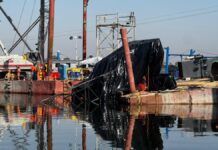Descartan afectaciones por grúa caída en Lago de Valsequillo