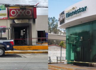 Incendian tienda de autoservicio y Banco del Bienestar en Puebla