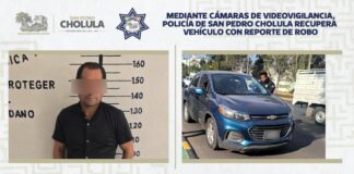 En San Pedro Cholula detienen a conductor con vehículo robado