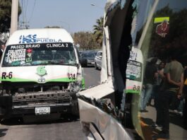 Choque entre unidades de la ruta 6 deja lesionados en Calzada Zaragoza