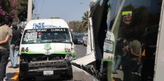 Choque entre unidades de la ruta 6 deja lesionados en Calzada Zaragoza