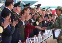 En Puebla, Sheinbaum destaca papel del Ejército en defensa de la soberanía