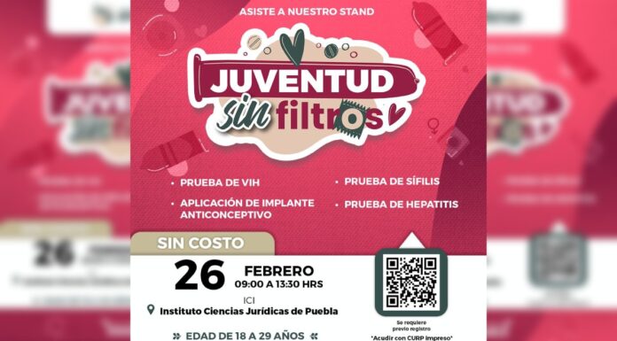 Puebla capital ofrecerá pruebas gratuitas de VIH, sífilis y hepatitis a jóvenes