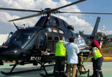Puebla realiza traslado aéreo de recién nacida con cardiopatía a CDMX