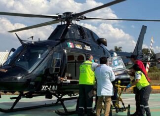 Puebla realiza traslado aéreo de recién nacida con cardiopatía a CDMX
