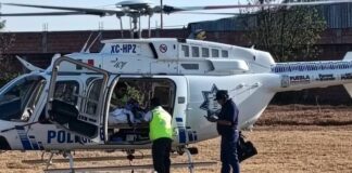 En 15 minutos trasladan por aire a mujer de San José Chiapa a Tepeaca