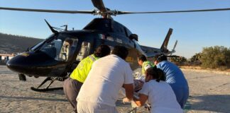 Trasladan vía aérea a hombre con heridas graves de Tecamachalco a Puebla