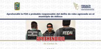 FGE aprehende a hombre por robo agravado en Atlixco