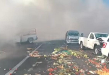 Quema de pastizales provoca carambola en la federal Izúcar-Atlixco