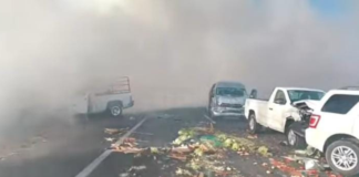 Quema de pastizales provoca carambola en la federal Izúcar-Atlixco