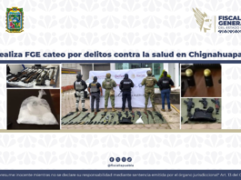 FGE asegura arsenal y droga en inmueble de Chignahuapan