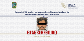 FGE reaprehende a hombre por accidente vial ocurrido en Tehuacán