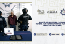 SSC Cholula asegura a sujeto por portación ilegal de arma