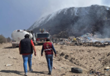 Controlan 70% del incendio en relleno de San José Chiapa