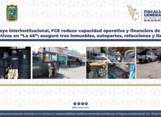 FGE asegura inmuebles y autopartes robadas en la 46 Poniente