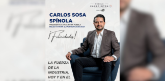 Carlos Sosa continuará como presidente de la CANACINTRA Puebla