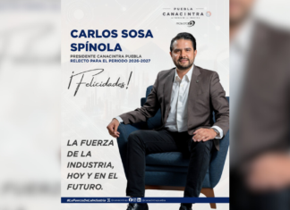 Carlos Sosa continuará como presidente de la CANACINTRA Puebla