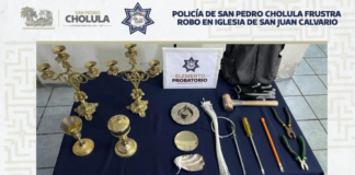 Frustran robo de piezas de arte sacro en iglesia de San Pedro Cholula