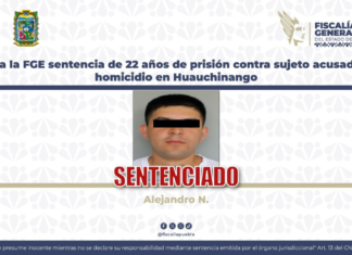 Dictan 22 años de prisión a responsable de homicidio en Huauchinango