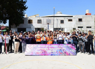 Rehabilitan espacio deportivo con Jornada de Tequio en Puebla