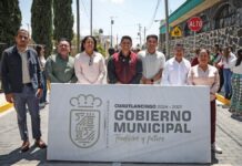 Omar Muñoz entrega pavimentación en Privada Kinte en Cuautlancingo