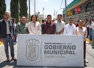 Omar Muñoz entrega pavimentación en Privada Kinte en Cuautlancingo