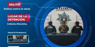 Detienen a hombre consumiendo droga en calles de Atlixco