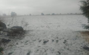 Intensa granizada cubre calles y cultivos en Aljojuca y el Valle de Serdán