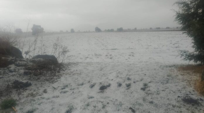 Intensa granizada cubre calles y cultivos en Aljojuca y el Valle de Serdán