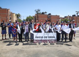 Cuautlancingo inicia construcción de cancha de fútbol 5 en Deportivo Uranga