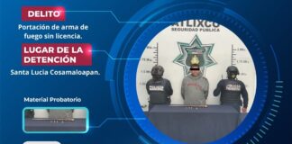 Policía de Atlixco detiene a hombre por portación ilegal de escopeta