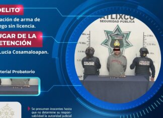 Policía de Atlixco detiene a hombre por portación ilegal de escopeta
