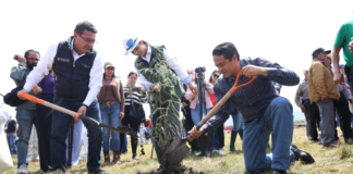 Pável Gaspar encabeza jornada de reforestación y limpieza en Chignahuapan