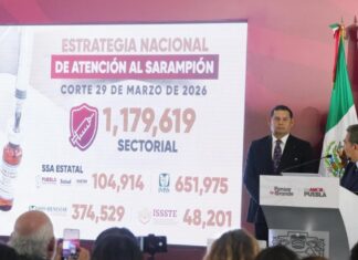 Puebla supera 1.17 millones de vacunas aplicadas contra sarampión