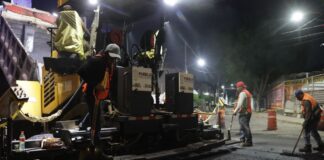 Avanza rehabilitación en Prolongación de Reforma con trabajo nocturno