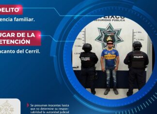 SSC Atlixco detiene a hombre por presunta violencia familiar