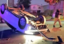 Conductor se da a la fuga tras choque y volcadura en Ciudad Serdán
