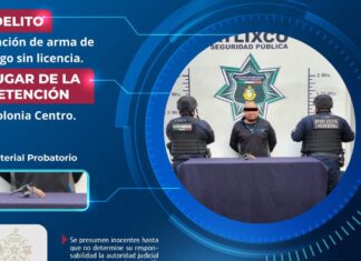 Detienen a hombre por portación ilegal de arma de fuego en Atlixco