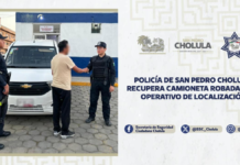 SSC Cholula localiza camioneta robada en Santiago Momoxpan
