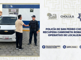 SSC Cholula localiza camioneta robada en Santiago Momoxpan