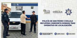 SSC Cholula localiza camioneta robada en Santiago Momoxpan