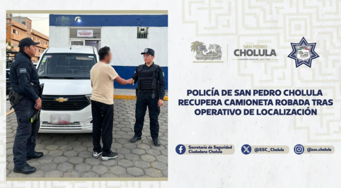 SSC Cholula localiza camioneta robada en Santiago Momoxpan