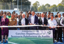 Rehabilitan canchas deportivas del Seminario Palafoxiano en Puebla