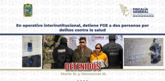 Cateo en Atlixco deja dos detenidos y aseguramiento de droga