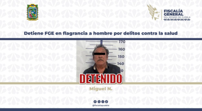Detienen a hombre de 72 años por narcomenudeo en Puebla