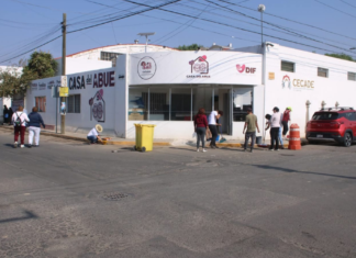 Realizan faena comunitaria en Casa del Abue de San Pedro Cholula