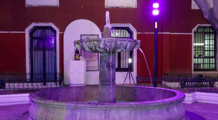 Entregan mantenimiento de fuente en el Parque Sor Juana Inés de la Cruz
